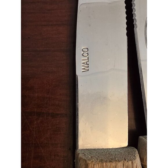 Set Of 4 Vintage Walco Steak Knives With Wooden Handles & Stainless Steel Blades - Picture 4 of 5